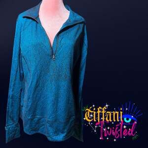 ✨ Lululemon Half-Zip Running Jacket – Size 12 – Teal/Black Speckle Print